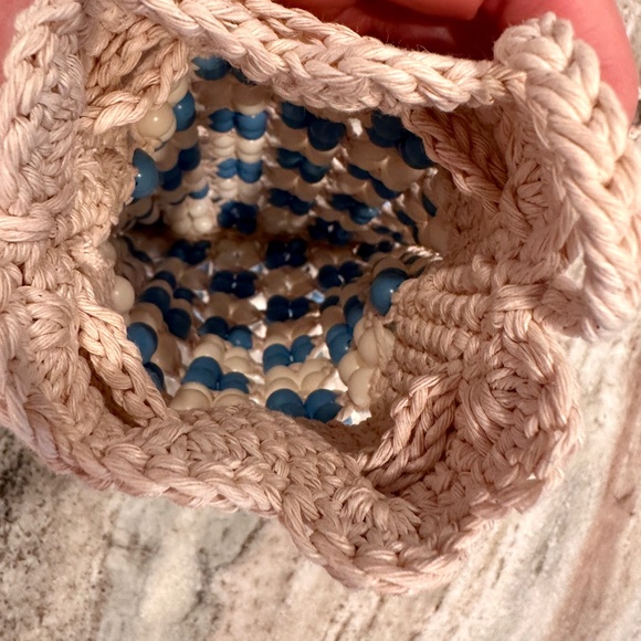 *SOLD* TORY BURCH Beaded Drawstring Mini Bag - Blue Multi - Crochet - NWOT - Picture 9 of 10